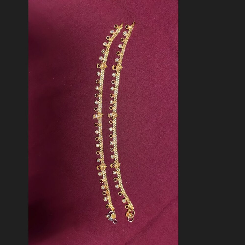 Gold plated anklet pair
